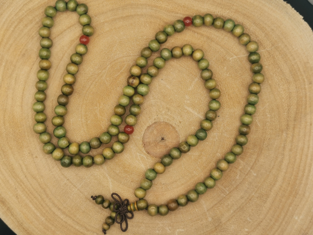 Preview: Holz Mala-Kette mit Textil-